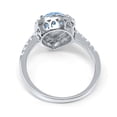 thumbnail image 3 of Blue Apple Co.Halo Teardrop Bridal Filigree Women Ring Aquamarine Opal 925 Sterling Silver, 3 of 4
