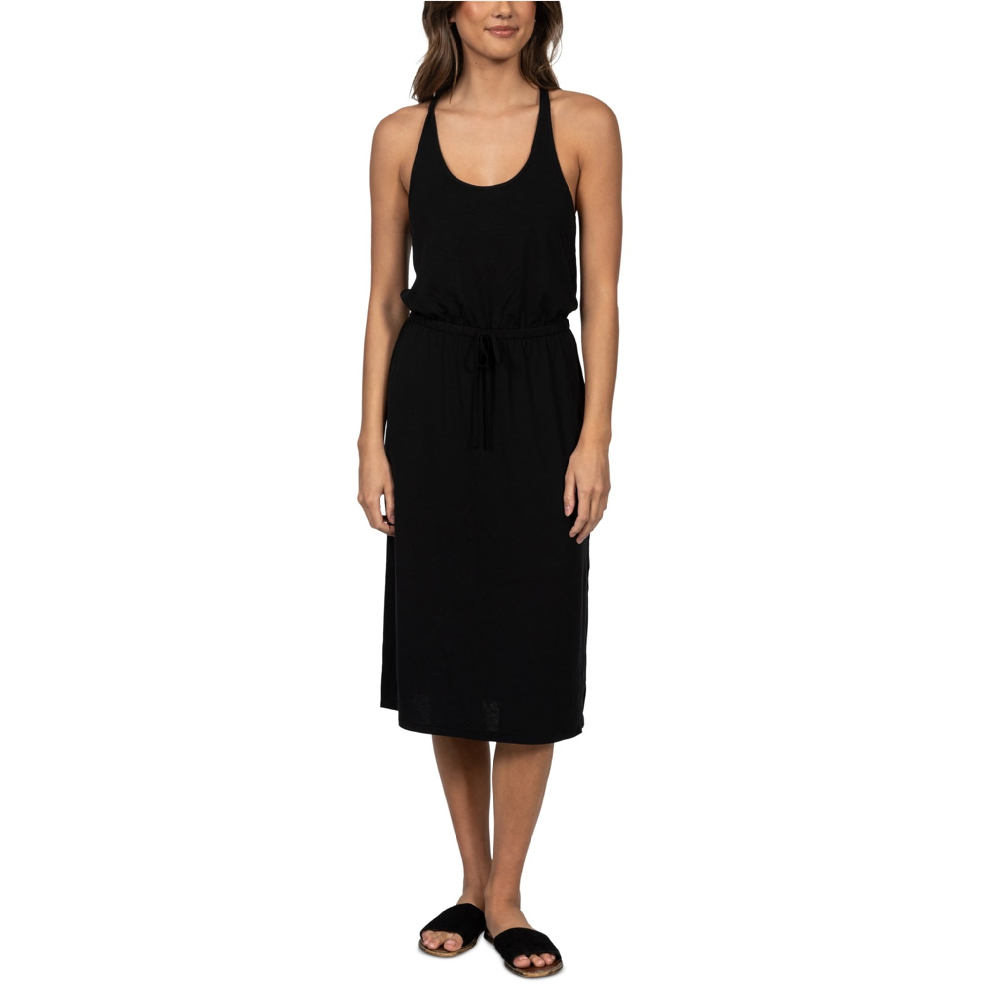 Black racerback midi dress hotsell