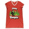 thumbnail image 3 of LazyOne Women's Nightgown, Funny V-Neck Sleep Shirt for Women (Red Happy Camper, XXL), 3 of 7
