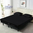 thumbnail image 2 of Js sanders 600 Tc Top Split Head Queen Sheet Set for Adjustable beds - Sleep Number Flex Sheets - 39" Split Top 100% Sheets - Cotton Sheet Set - Black - 15 inch Deep pocket, 2 of 8