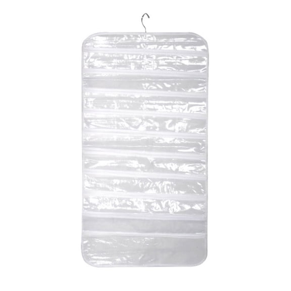 landege Hanging Jewelry Organizer Double-sided Closet Wall Jewelry Holder Bag with 80 Pockets (White)