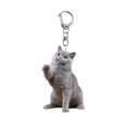 thumbnail image 1 of Visland Cartoon Cat Shape Keychain 2D Acrylic Cat Charm Keyring Keys Parties Versatile Keychain Bag Charm Accessory, 1 of 8