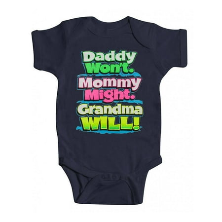 

Baby Grandma Will Bodysuit - Navy - 6M