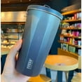 thumbnail image 5 of Tyeso 600ml Thermos Water Bottle Stainless Steel Coffee Cup With Straw Gradient Keeps Cold and Heat Insulated Car Thermos Mug, 5 of 10