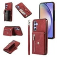 thumbnail image 1 of SaniMore for Samsung Galaxy A14 5G Case, Samsung Galaxy A14 5G Wallet Case for Women Men, PU Leather RFID Blocking Wristlet Zipper Shoulder Strap Cover with Card Holder Kickstand, Red, 1 of 10