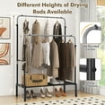 thumbnail image 5 of Topbuy Double Rods Garment Rack 2 Heights Adjustable Clothing Rack Heavy Duty Metal Frame Clothing Rack for Hanging Clothes, 5 of 8