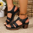 thumbnail image 2 of Mostsola Womens Heeled Sandals Open Toe T-Strap Slingback Heels Comfort Block Heel Pumps, 2 of 8