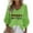 #0222-Green, variant on Ailaofu Christmas Sweatshirts for Women 3/4 Sleeve Christmas Tree Graphic Shirt Funny Cute Xmas V Neck Pullover Tops