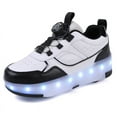 thumbnail image 3 of Kids Wheels Shoes with Lights Rechargeable Roller Skates Shoes Retractable Wheels Shoe LED Flashing Sneakers for Girls Boys Gift, 3 of 18