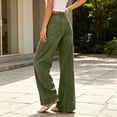 thumbnail image 7 of Guieoi Baggy Jeans for Women 2026 Trendy Straight-Leg Elastic Waistband Drawstring and Pockets Stretchy Denim Pants Trousers Clothing Green L, 7 of 7