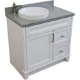 thumbnail image 4 of Bellaterra Home 400700-37L-WH-GYRDL 37 in. Single Sink Vanity with Granite Top, White & Gray - Left Door & Round Left Sink, 4 of 14
