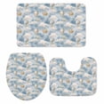 thumbnail image 2 of Cartoon Bathroom Rugs Set Watercolor Blue Sky Fantasy Hot Air Balloon Cute Cloud Non Slip Absorbent Soft Bath Mats 3 Piece Set with Bathroom Rug, U-Shaped Floor Mat, Toilet Seat Cover Small Size, 2 of 9