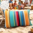 thumbnail image 2 of Lumbar Outdoor Waterproof Throw Pillow Cover Set of 1, Rectangle Pillow Cover, Decorative Patio Pillow, for Patio Tent Garden Beach,18.69x11.81 inches, Stripe（A）, 2 of 6