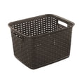 thumbnail image 1 of Sterilite Wicker Weave Plastic Laundry Hamper Storage Basket, Brown (24 Pack), 1 of 5