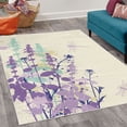 thumbnail image 2 of Dragonfly Decorative Rug, Nature Plants Grass with Wildflowers with Paintbrush Effects Print Art, Quality Carpet for Bedroom Dorm and Living Room, 6 Sizes, Violet Ivory, by Ambesonne, 2 of 4