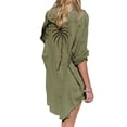 thumbnail image 3 of Womens Loose Bathing Suit Cover Ups, Beach Swimwear Button Down Shirt Dress Green L, 3 of 9