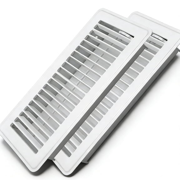 4" x 10" Floor Register -2Pack Floor Vent Covers, Heavy Duty Steel Walkable Floor Vents - Easy Adjust Air Supply Lever - Vent Covers for Home (White)
