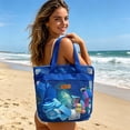 thumbnail image 4 of WIZUTIZ Mesh Beach Tote Bag Portable Handheld Swimming Travel Storage Bag with Breathable Mesh Quick Dry Small Blue, 4 of 7