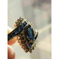 thumbnail image 4 of Blue Sapphire Lab-Created 3Ct Marquise Cut Women's Wedding Ring 14K Yellow Gold Plated, 4 of 5