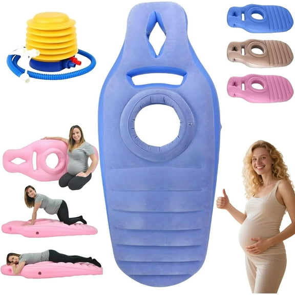 Tummynest Pregnancy Mattress, Inflatable Pregnancy Pillow with Hole, Adjustable Portable Inflatable Pregnancy Pillow, Full Body Maternity Airbed with Hole for Stomach & Side (Pink)