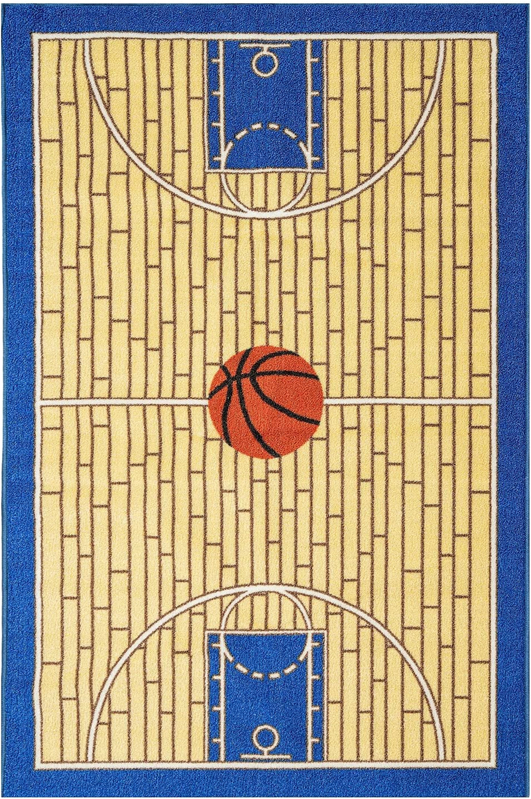 Fashionable and durable 695 Basketball Blue Kid Play Area Rug for