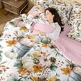 thumbnail image 5 of Erosebridal Pumpkin Bucket King Bedding 7pcs,Fall Harvest King Bed in a Bag,White Green Pink,Reversible, 5 of 6