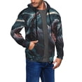 thumbnail image 2 of Uemuo Wave Chain Shark for Men's Fashion Full-zip Hoodies & Sweatshirts with Kangaroo Pocket, Zip-up Hooded Sweatshirt, Moisture Wicking & Breathable-Small, 2 of 5