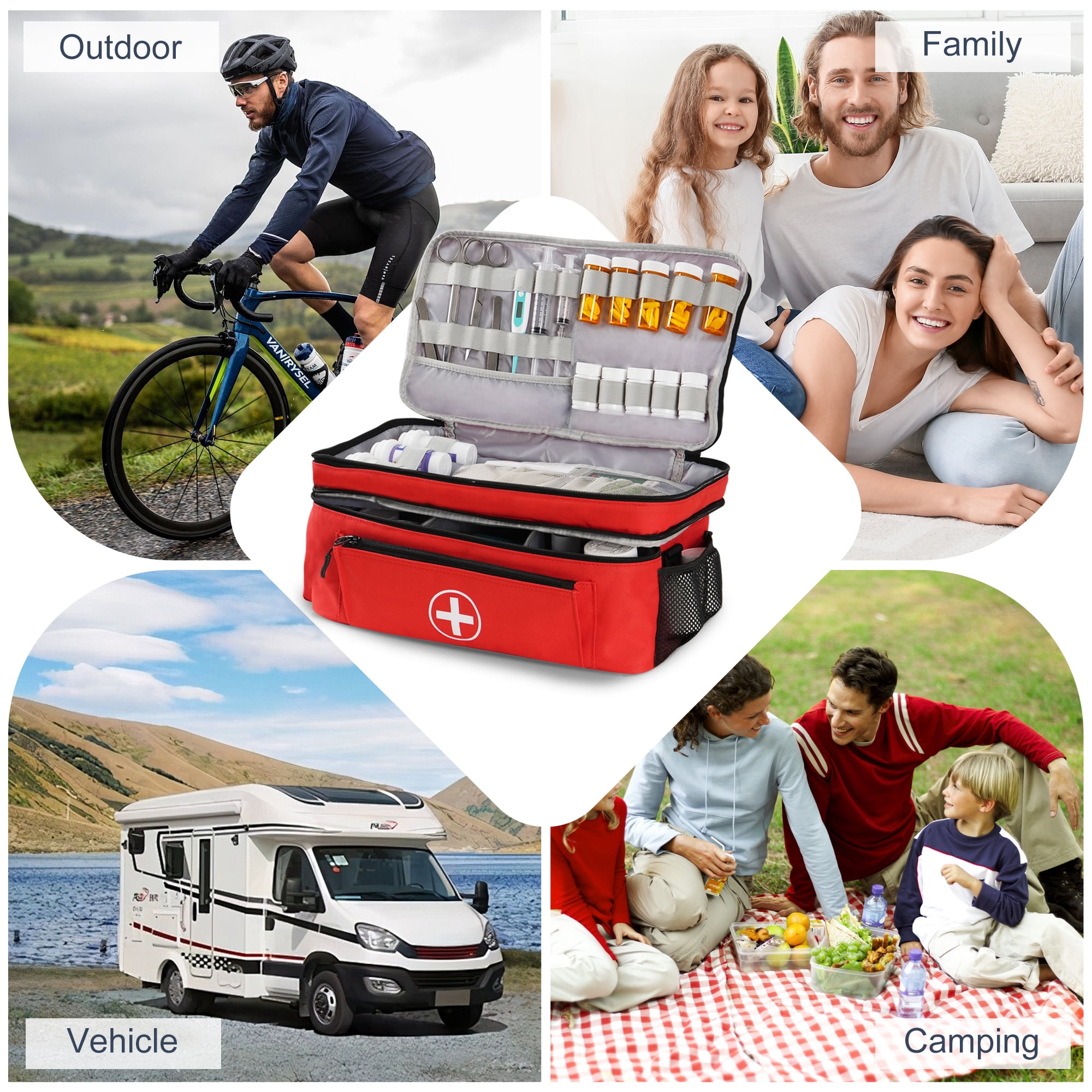 TGCUR Medical Bag, Medicine Organizer, First Aid Box, Pill Organizer for Emergency, Home, Travel