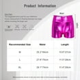 thumbnail image 5 of Sinleey Women's Metallic Rave Booty Shorts Shiny High Waisted Shorts Dance Festival Bottoms Hot Pink L, 5 of 5