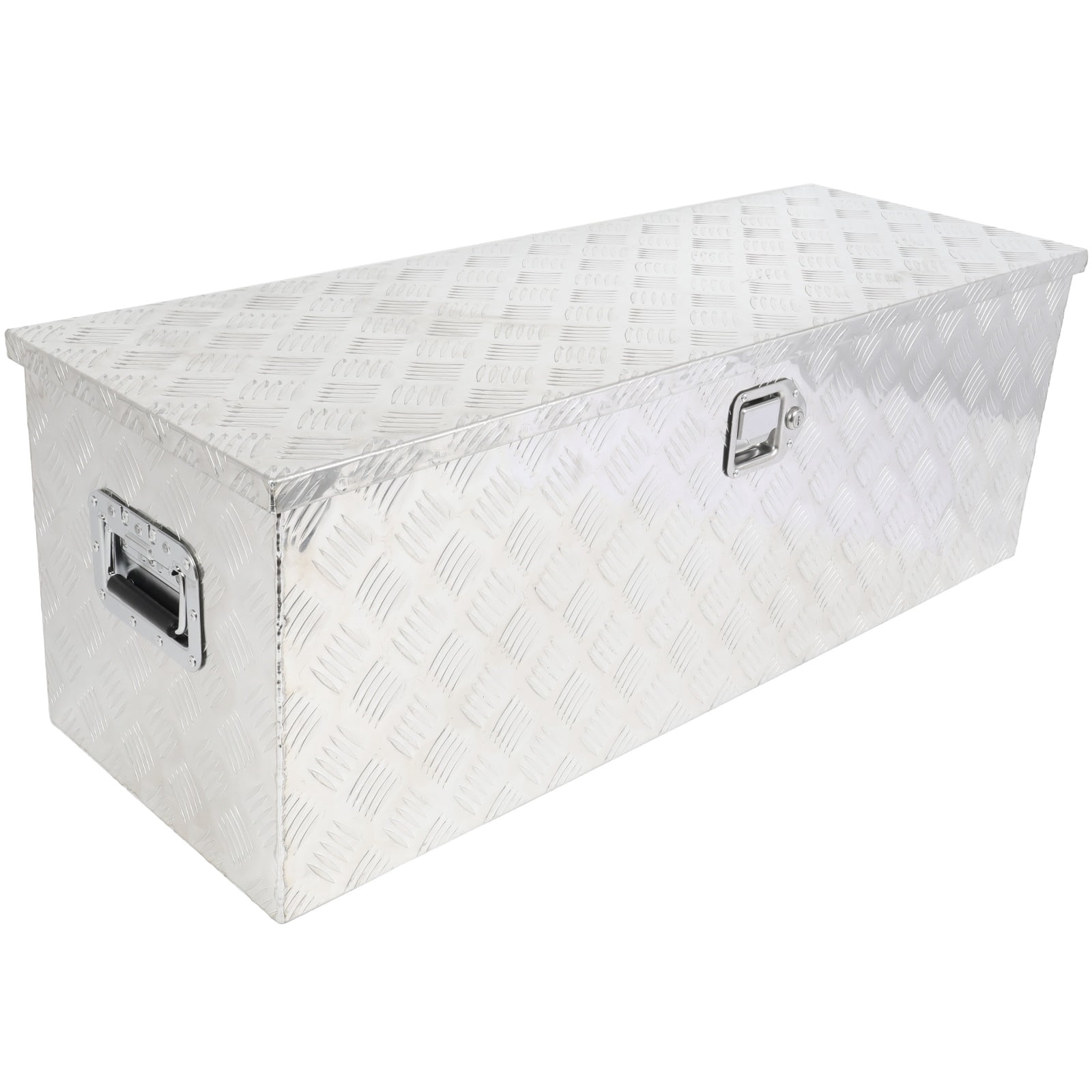 CCIYU 44 Inch Aluminum Truck Bed Toolboxes, Heavy Duty Truck Tool Box with Lock Keys, Storage Tool Box Chest Box Organizer for Pickup, RV, Truck Bed, Trailer, 44"x15"x15", Silver