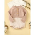 thumbnail image 4 of xiaxaixu Baby Boys Fall Winter Sweater Rompers Long Sleeve Contrast Color Button Knit Playsuit, 4 of 9