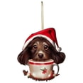 thumbnail image 1 of Colgante acrílico con forma de perro | Adorno plano para coche y decoración de oficina en casa | Regalo artesanal para Navidad, Acción de Gracias, cumpleaños e inauguración de casa, 1 of 1