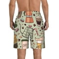 thumbnail image 3 of Kll Coffee Makers Macaroons Chocolate Men'S Casual Summer Beach Shorts Hawaiian Shorts With Pockets-Small, 3 of 9