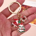 thumbnail image 3 of Llaveros de Papá Noel para mujer y hombre, llaveros esmaltados con corona de árbol de navidad, regalos para Festival, bolso, colgantes, 3 of 4