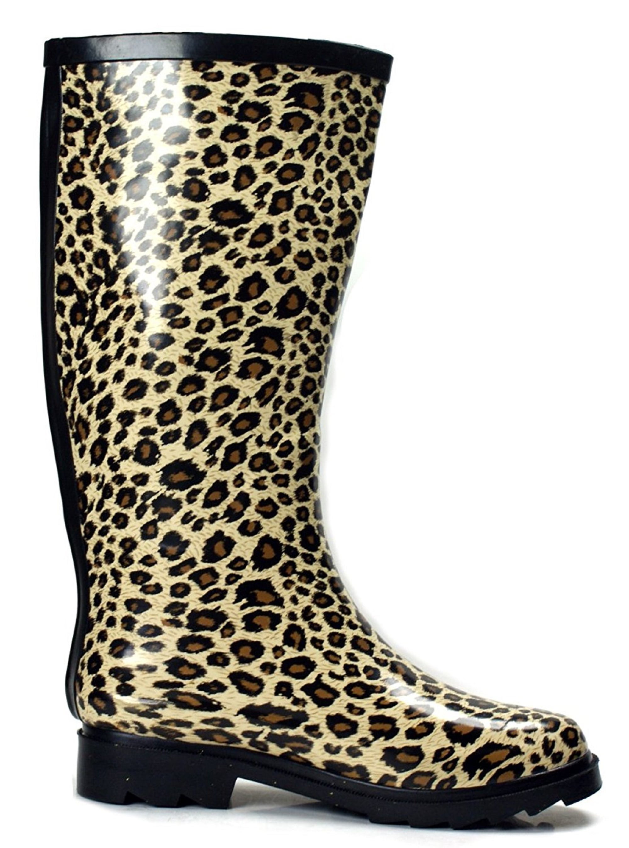 animal print rain boots