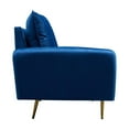 thumbnail image 4 of Hybition Velvet Loveseat Modern Sofa with Metal Legs for Living Room-Space Blue, 4 of 8