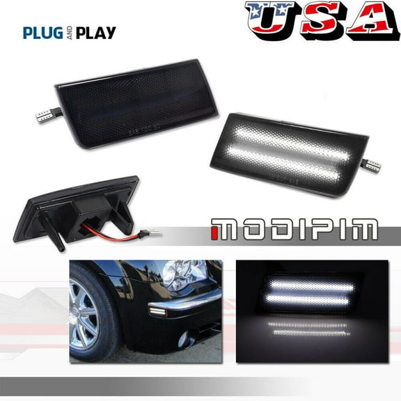 R smoked white LED side marker light mudguard light suitable for 2005-2010 Chrysler 300-