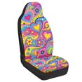 thumbnail image 2 of POLERO Groovy Heart Floral Car Seat Cover, Polyester Stretch Washable 2 Pack Front Seats for Trucks and Vans Interior Accessories, 2 of 12