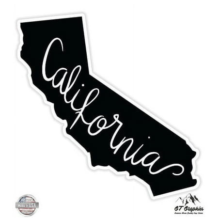 California State Shape - 3" Vinyl Sticker - For Car Laptop I-Pad Phone Helmet Hard Hat - Waterproof Decal