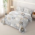 thumbnail image 3 of Castle Fairy Abstract Overlay Square Quilt Full 3-Piece,Mid Century Hollow Block Full Bedspread Sets,Beige Taupe Gray,1 Coverlet and 2 Pillowcases, 3 of 7