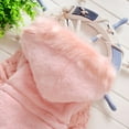 thumbnail image 4 of Diufon Infant Baby Girls Coats Winter Long Sleeve Plush Hoodie Thickened Warm Tunic Zip Jackets with Pockets, 4 of 7