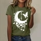 thumbnail image 2 of Gibobby Playera de Manga Corta con Cuello Redondo Camiseta informal deportiva de manga corta con cuello redondo y estampado de luna a la moda para mujer(AG,M), 2 of 5