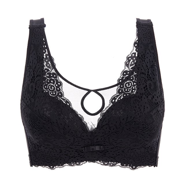 LOVZFMLL Bras for Women Ladies Gathering And Adjusting Type Sagging Sagging Style Text Bra Daily Bra Black 36