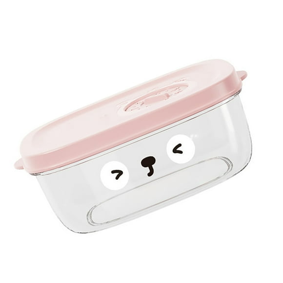 Reusable Food Storage Container, Cartoon Freezer Containers with Lids, Portable Plastic Meal Prep Storage Container Suitable for Home, Office Use, Microwave Heating Available