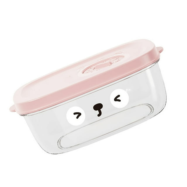 Reusable Food Storage Container, Cartoon Freezer Containers with Lids, Portable Plastic Meal Prep Storage Container Suitable for Home, Office Use, Microwave Heating Available
