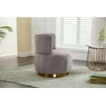thumbnail image 4 of 360 Degree Swivel Accent Chair, Swivel Cuddle Barrel Accent Sofa Chair with Cushion and High Backrest, Fluffy Velvet Fabric Chair for Nursery, Living Room, Vanity Bedroom, Office, Lounge (Gray), 4 of 9