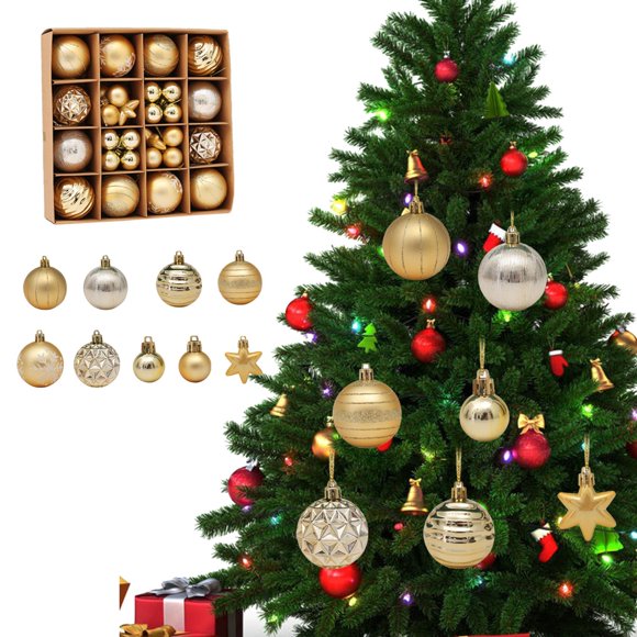 Hbdhejl Christmas Ornament New Decoration Ornaments 42 Pcs Christmas Coloured Drawing Or Pattern Christmas Tree Ornament Gift Ornament