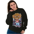 thumbnail image 4 of Urban Bling Drip Sassy Teddy Bear Women Crewneck Sweatshirt Brisco Brands S, 4 of 6