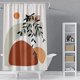 thumbnail image 5 of Cortina de ducha de tela abstracta moderna, estilo bohemio elegante para baño, 180 x 180 cm brillar  Electrónica, 5 of 5