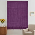 thumbnail image 3 of Purple Burlap Texture Sheer Curtains 45 Inches Long, Farmhouse Vintage Purple Light Filering Curtains, Breathable Simi Curtain Privacy Drapes for Kitchen Bathroom Lightweight Small Window Treatment, 3 of 9